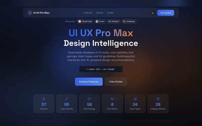 Ảnh minh hoạ cho UI UX Pro Max — tả bối cảnh, nhận lại nguyên một hệ thiết kế